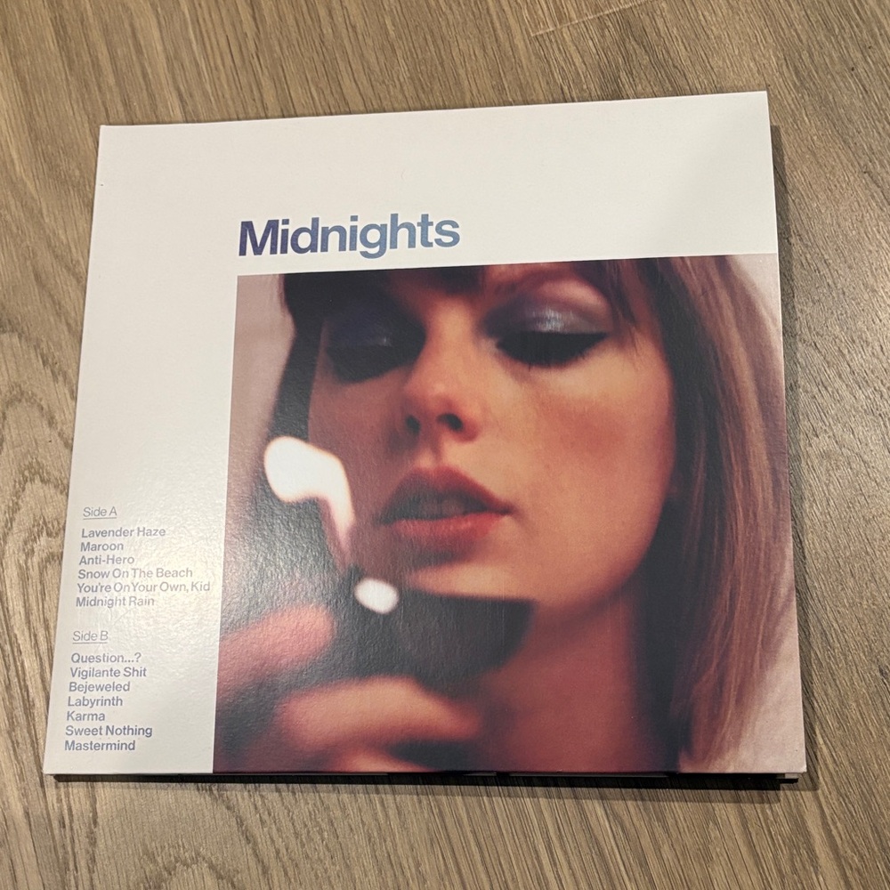 Taylor Swift Midnights Vinyl Record - White and Blue